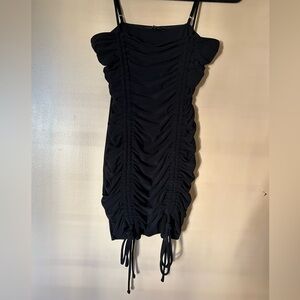 Iris Black Ruched Dress